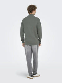 Phil Genser Half Zip - Castor Grey Only & Sons