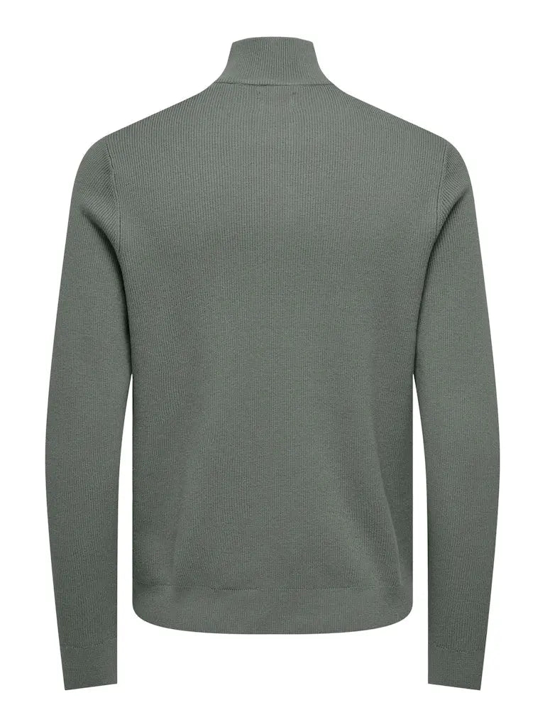 Phil Genser Half Zip - Castor Grey Only & Sons
