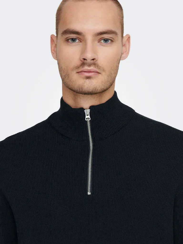 Phil Genser Half Zip - Dark Navy Only & Sons