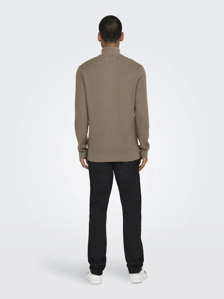 Phil Genser Half Zip - Desert Taupe Only & Sons