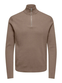 Phil Genser Half Zip - Desert Taupe Only & Sons