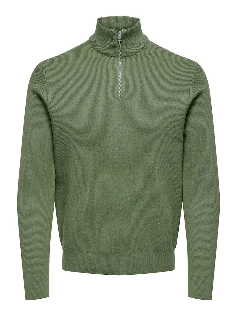 Phil Genser Half Zip - Hedge Green Only & Sons