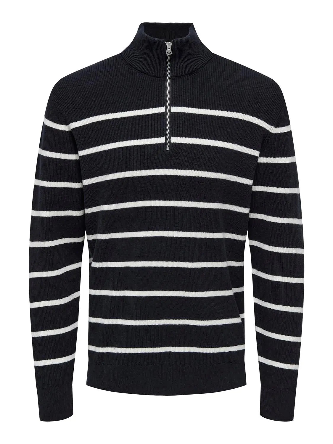 Phil Genser Half Zip Stripe - Dark Navy/Ant White Only & Sons