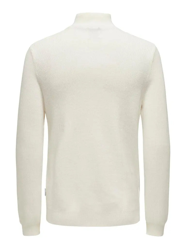 Phill Strikket Half Zip - Vanilla Ice Only & Sons