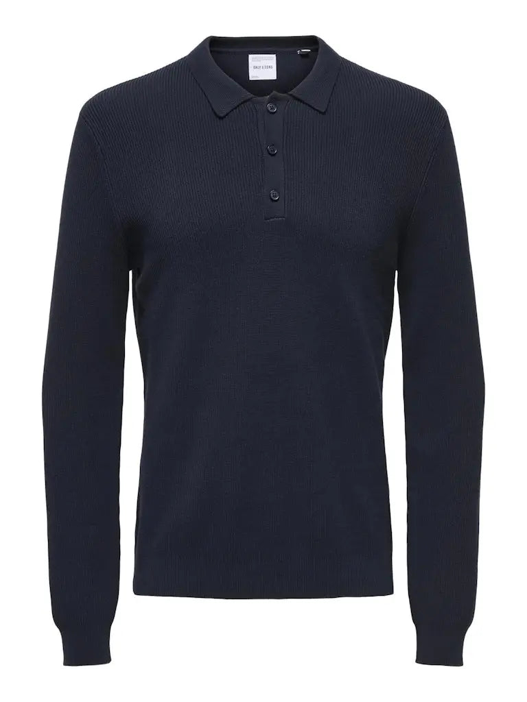 Phill Strikket Polo Genser - Parisian Night Only & Sons