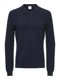 Phill Strikket Polo Genser - Parisian Night Only & Sons