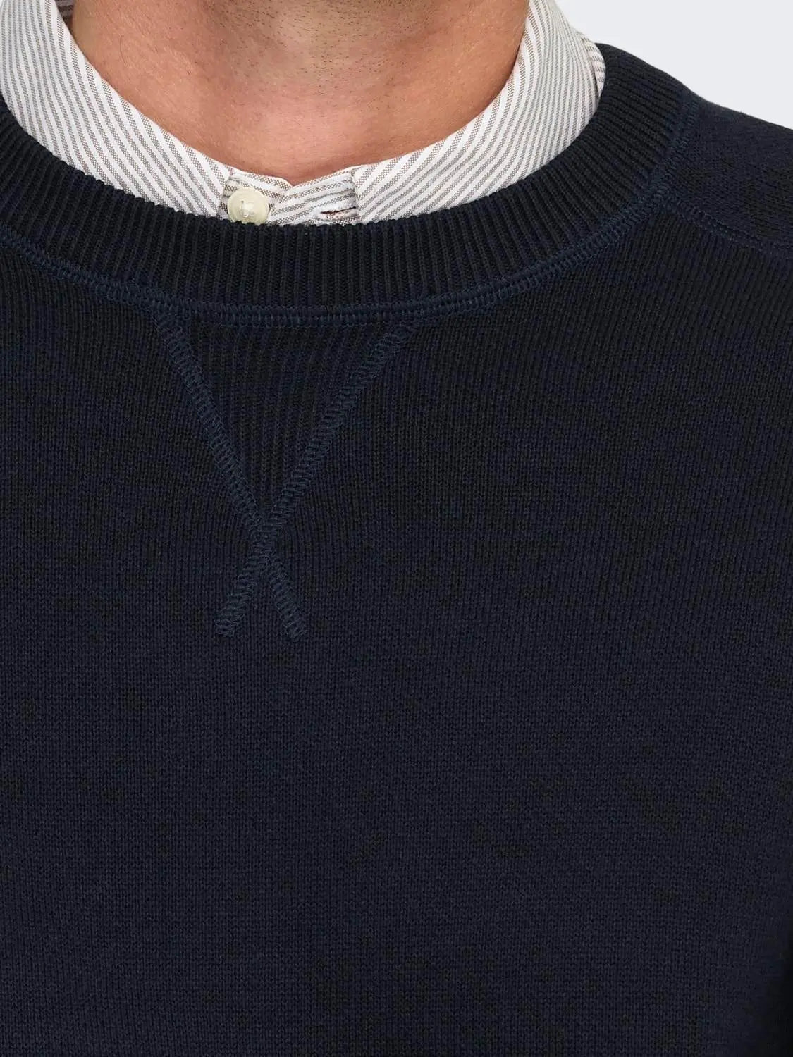 Pin Strikket Genser - Dark Navy Only & Sons