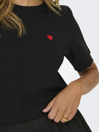 Pisa T-Skjorte Print - Black Detail/Heart JDY