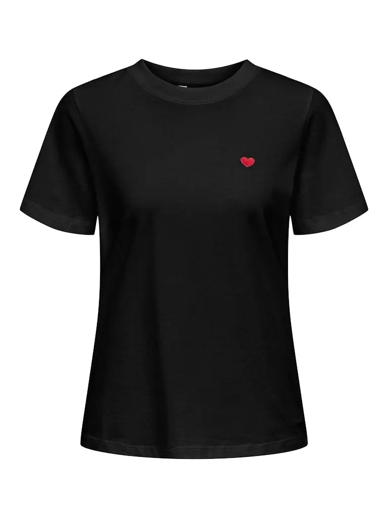 Pisa T-Skjorte Print - Black Detail/Heart JDY