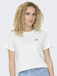 Pisa T-Skjorte Print - Cloud Dancer/Heart JDY