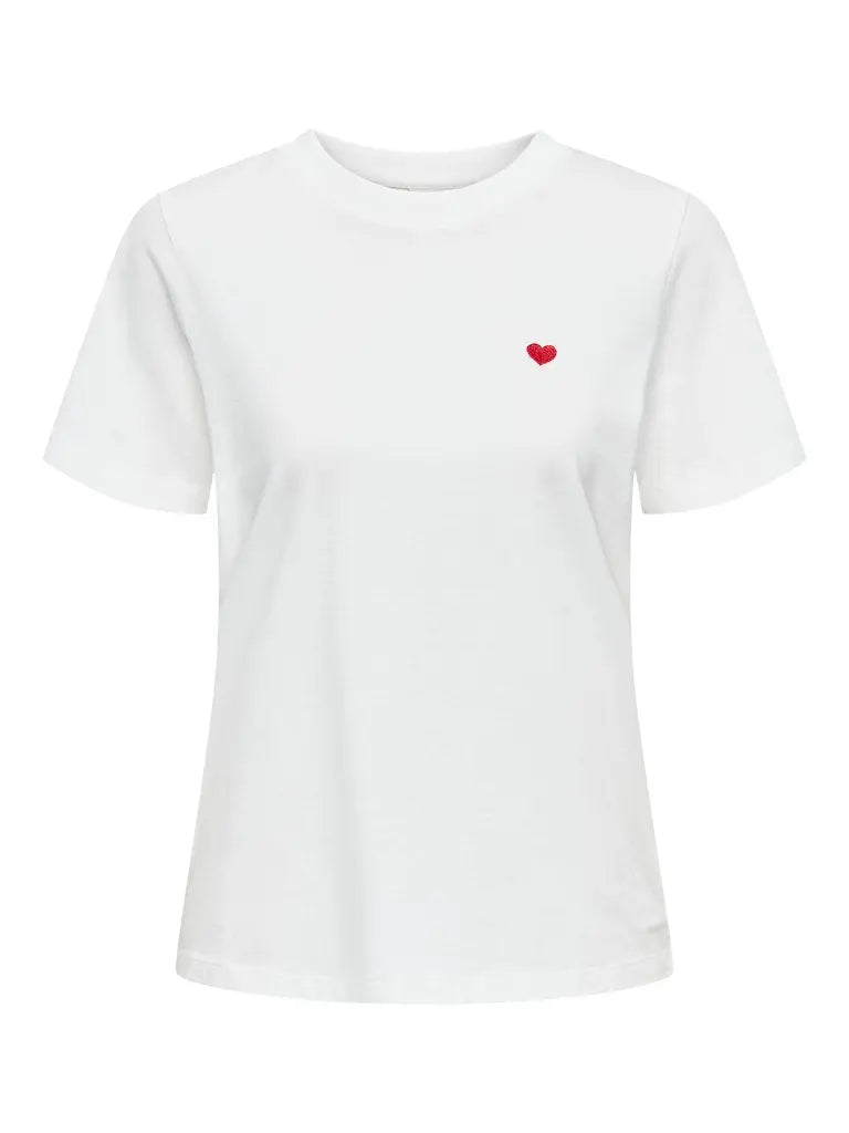 Pisa T-Skjorte Print - Cloud Dancer/Heart JDY
