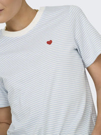 Pisa T-Skjorte Print - Cloud Dancer/Kentucky Blue JDY