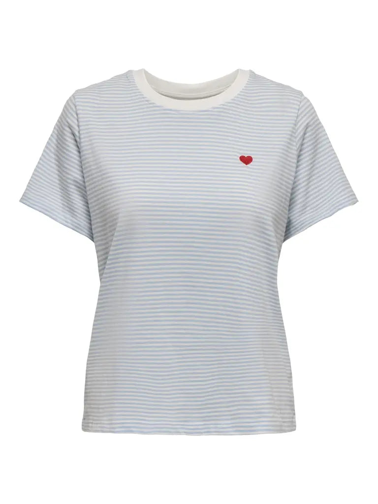 Pisa T-Skjorte Print - Cloud Dancer/Kentucky Blue JDY