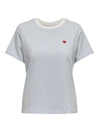 Pisa T-Skjorte Print - Cloud Dancer/Kentucky Blue JDY