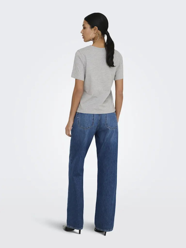 Pisa T-Skjorte Print - Light Grey Melange/Heart JDY