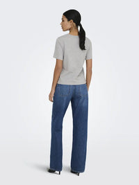 Pisa T-Skjorte Print - Light Grey Melange/Heart JDY