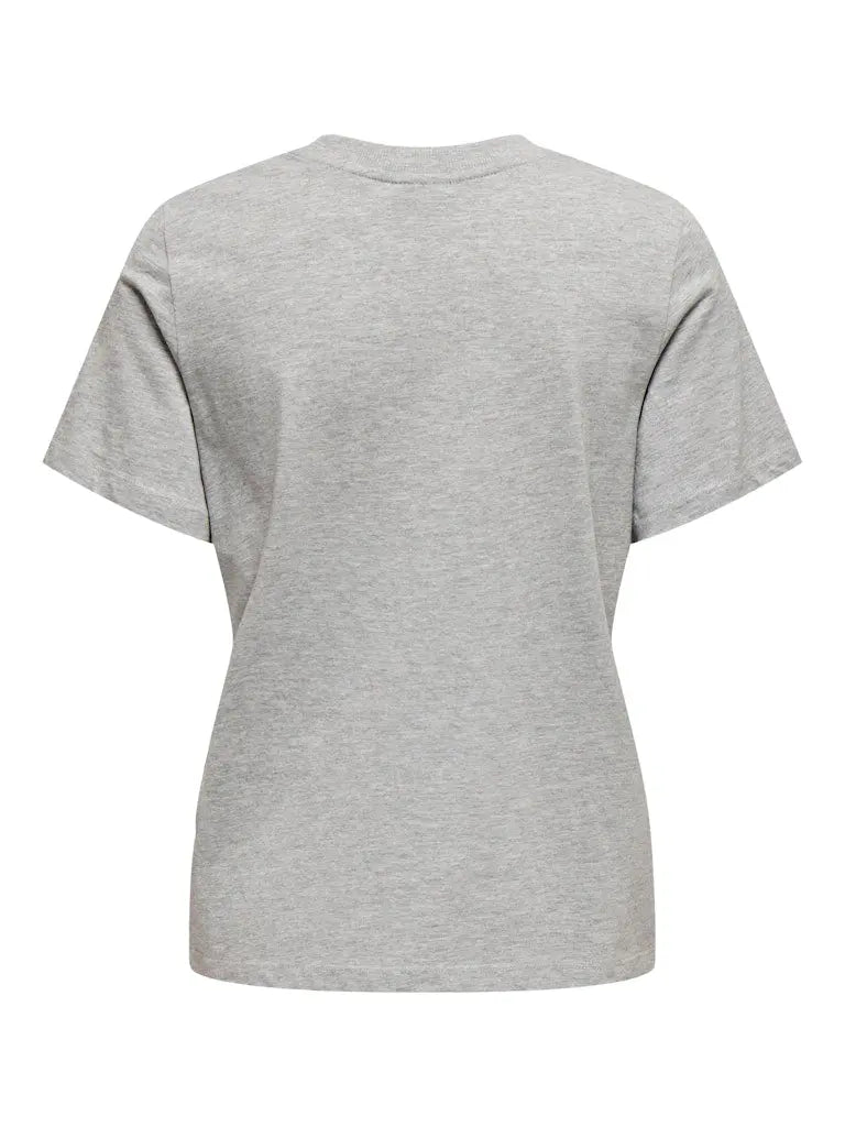 Pisa T-Skjorte Print - Light Grey Melange/Heart JDY