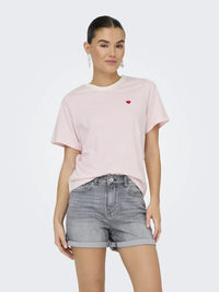 Pisa T-Skjorte Print Stripe - Cloud Dancer/Fragrant Lilac JDY