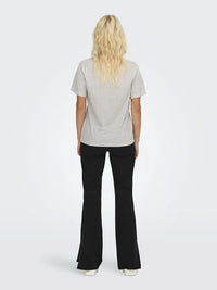 Pisa T-Skjorte Print Stripe - Cloud Dancer/Light Grey Melange JDY