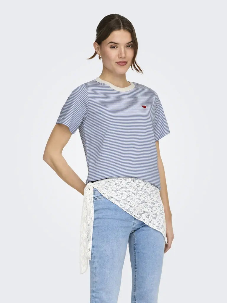 Pisa T-Skjorte Print Stripe - Ebb And Flow Stripes JDY