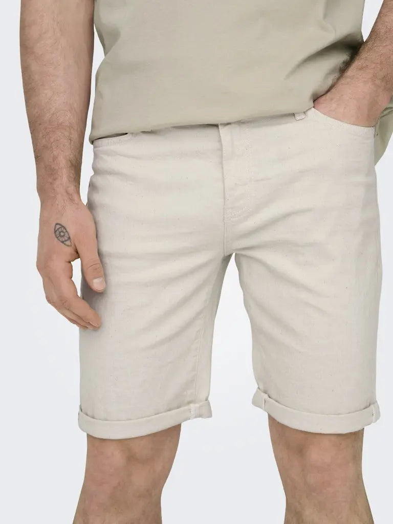 Ply Ecru Shorts 9296 - Ecru Only & Sons