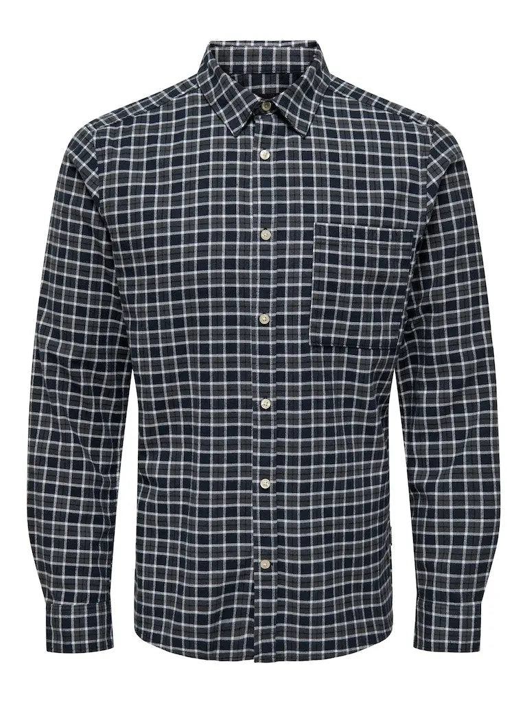 Ram Skjorte Check - Dark Navy Only & Sons