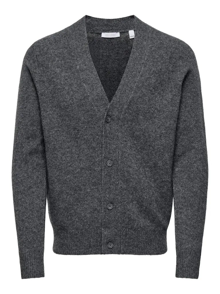 Ray Cardigan - Dark Grey Melange Only & Sons