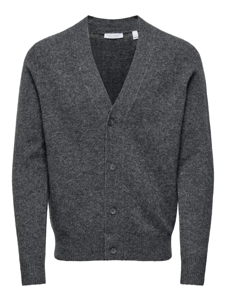 Ray Cardigan - Dark Grey Melange Only & Sons