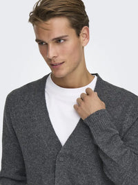Ray Cardigan - Dark Grey Melange Only & Sons
