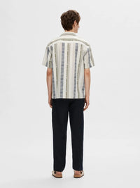 Relaxed New Linen Skjorte SS - Egret Stripes Selected Homme
