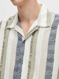 Relaxed New Linen Skjorte SS - Egret Stripes Selected Homme