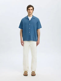 Rick Denim Skjorte SS - Medium Blue Denim Selected Homme