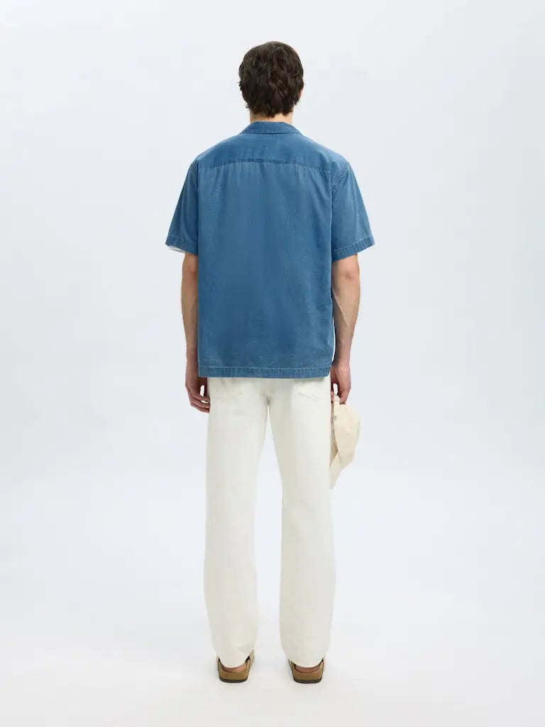 Rick Denim Skjorte SS - Medium Blue Denim Selected Homme