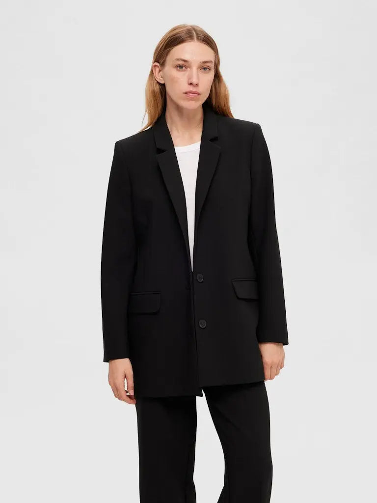 Rita Relaxed Blazer - Black Selected Femme