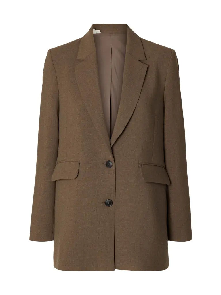 Rita Relaxed Blazer - Chocolote Chip Detail Selected Femme