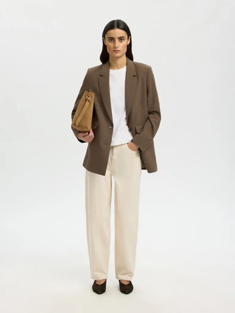 Rita Relaxed Blazer - Chocolote Chip Detail Selected Femme