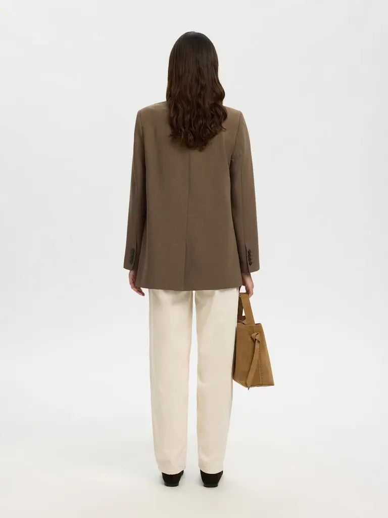 Rita Relaxed Blazer - Chocolote Chip Detail Selected Femme