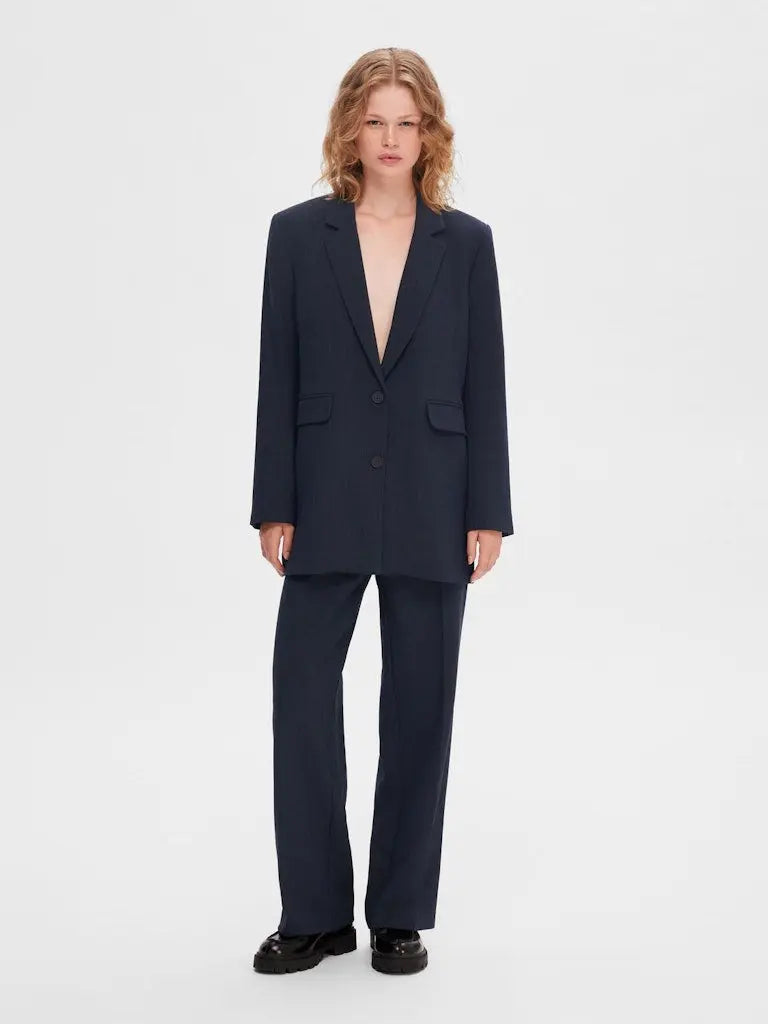 Rita Relaxed Blazer - Dark Sapphire Melange Selected Femme