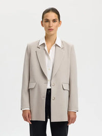 Rita Relaxed Blazer - Island Fossil Detail Selected Femme