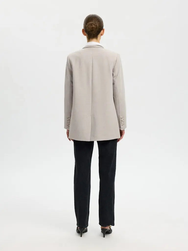 Rita Relaxed Blazer - Island Fossil Detail Selected Femme