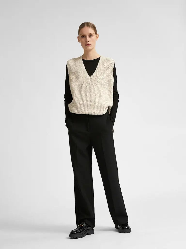 Rita Wide Pants - Black Selected Femme