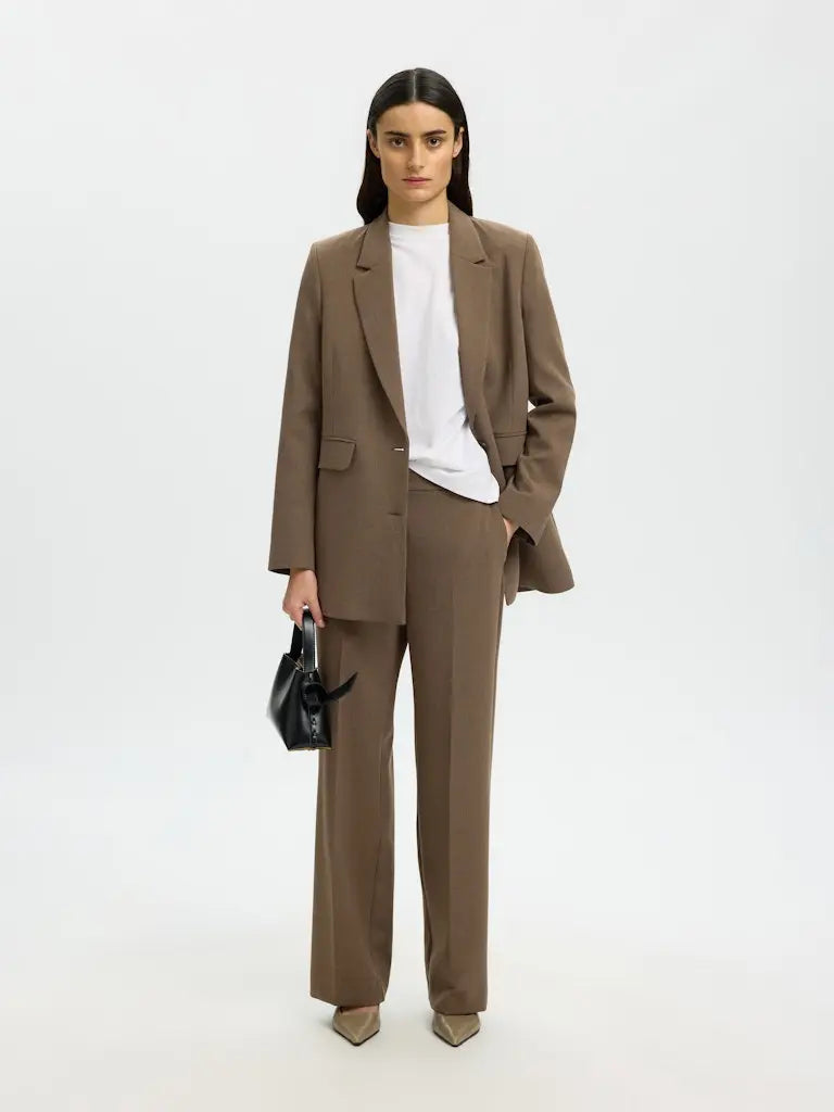 Rita Wide Pants - Chocolote Chip Detail Selected Femme