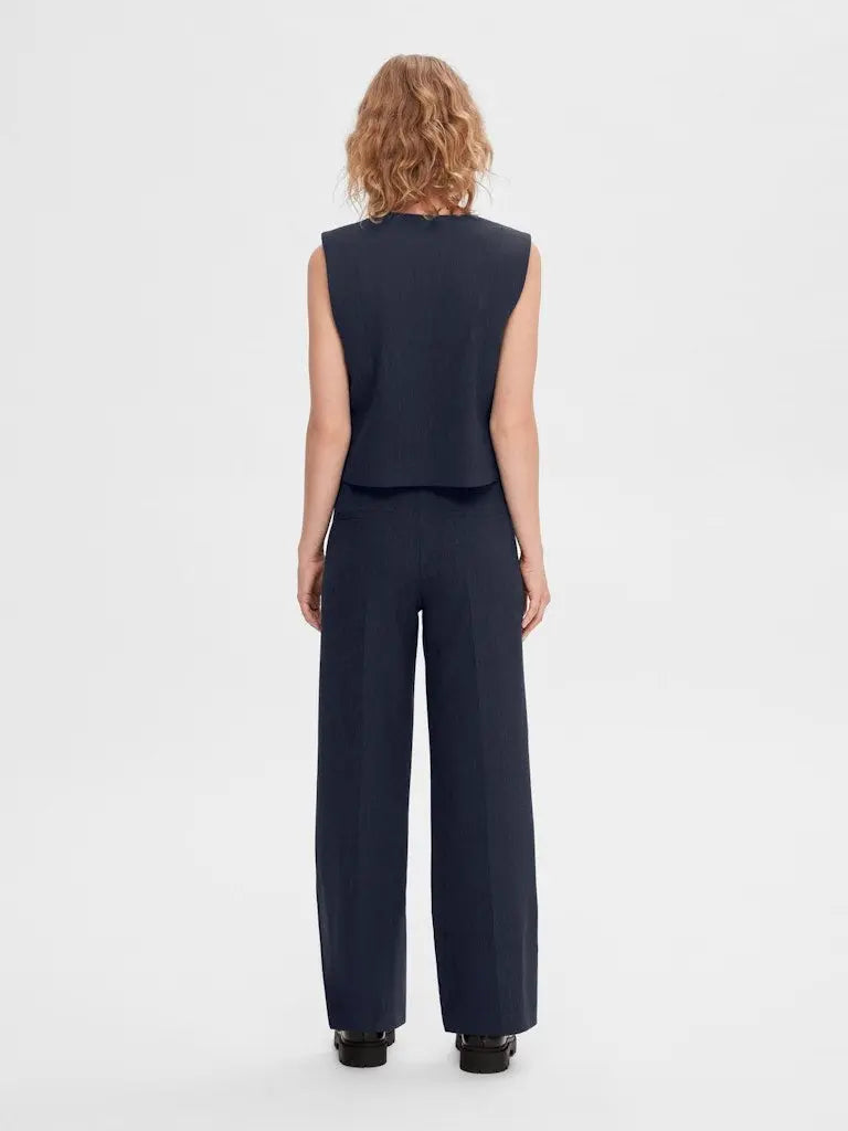 Rita Wide Pants - Dark Sapphire Melange Selected Femme