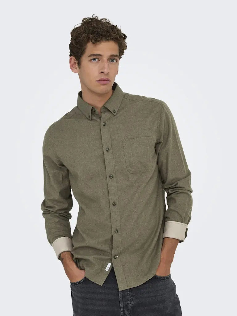 Road Regular Melange Skjorte - Falcon Only & Sons