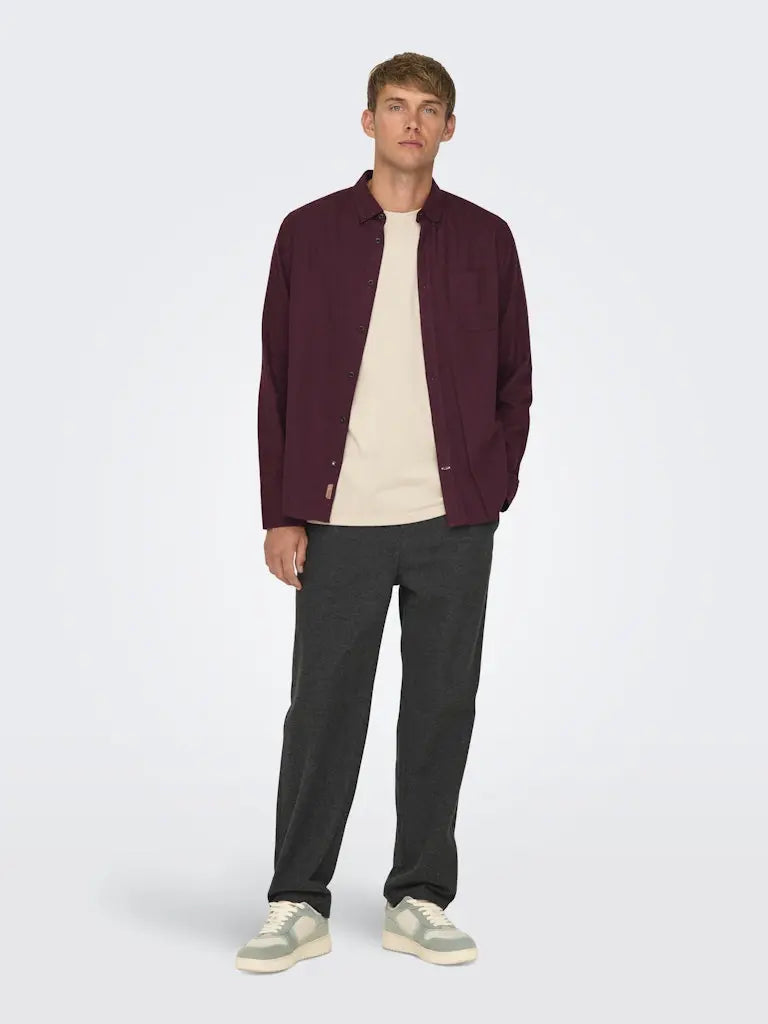 Road Regular Melange Skjorte - Fudge Only & Sons