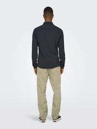 Road Structure Stretchskjorte - Dark Navy Only & Sons