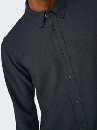 Road Structure Stretchskjorte - Dark Navy Only & Sons