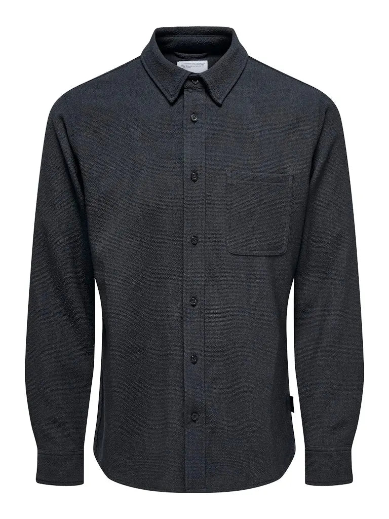 Road Structure Stretchskjorte - Dark Navy Only & Sons