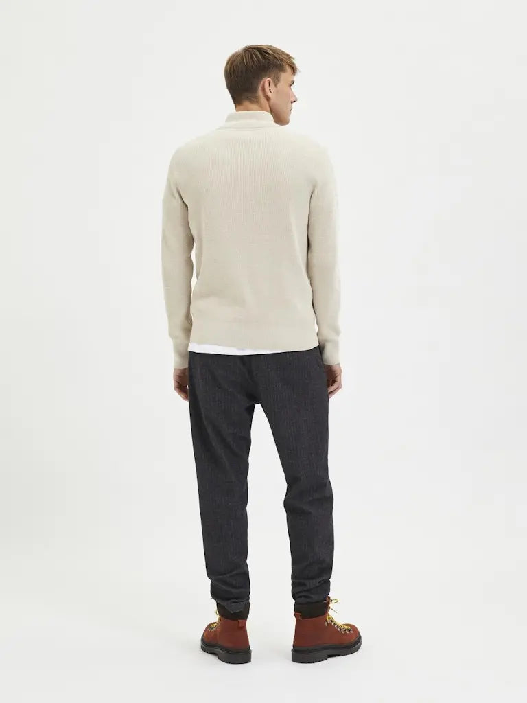 Rodney Genser Half Zip - Oatmeal Selected Homme