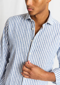 Rubio Stripet Linskjorte - Blue/White Bruun & Stengade